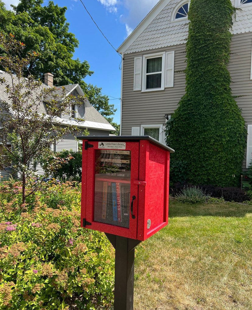 Red Library Box Composite Two Story Red Little Free Library