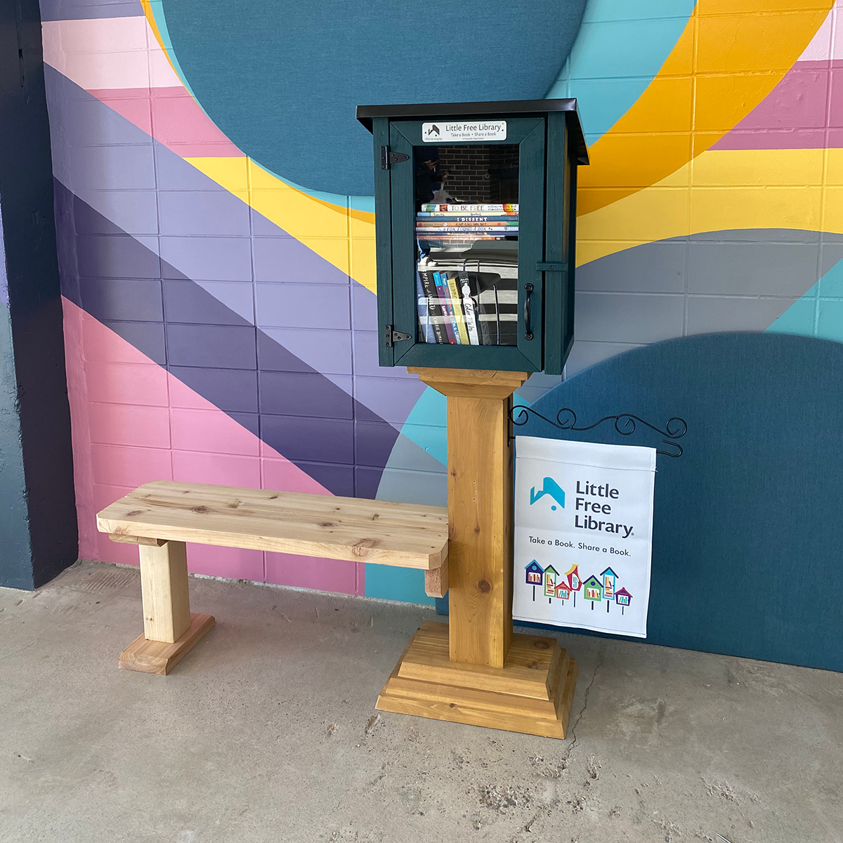 No Dig Add On Bench – Little Free Library