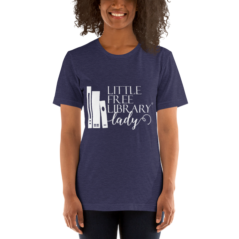 Little Free Library Lady Navy Shirt