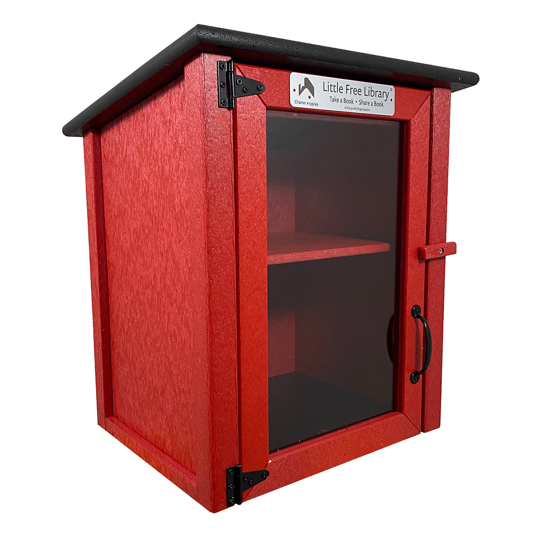 Red Library Box Composite Two Story Red Little Free Library