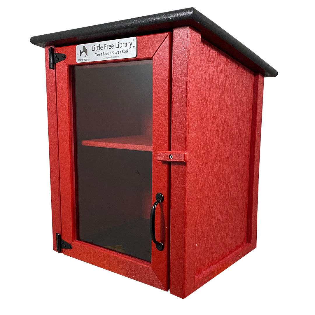 Red Library Box Composite Two Story Red Little Free Library