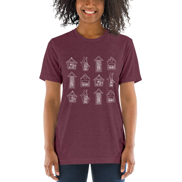 Stacked Little Library Tee Maroon